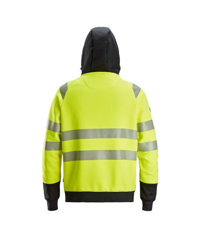 High-visibility hoodie with full-length zipper, class 2