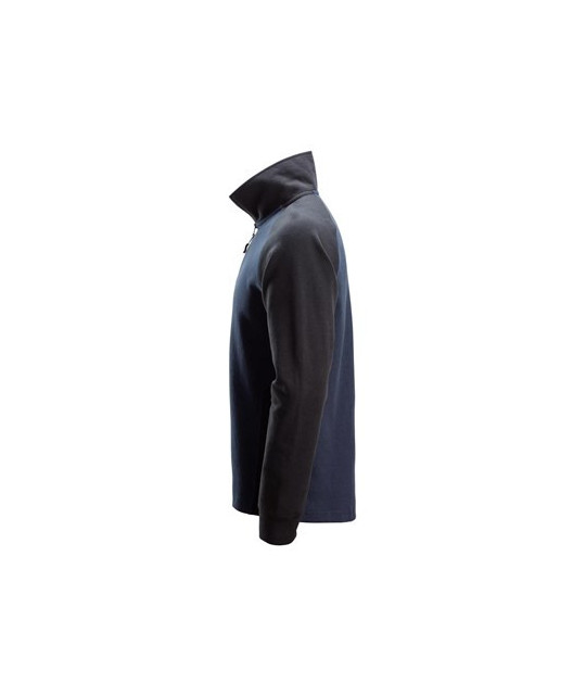 Two-tone sweatshirt with zipper