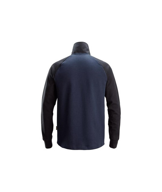 Two-tone sweatshirt with zipper
