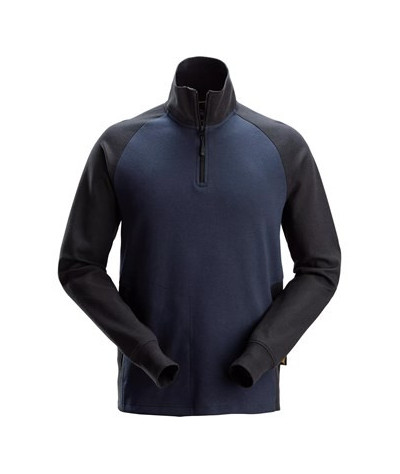 Two-tone sweatshirt with zipper