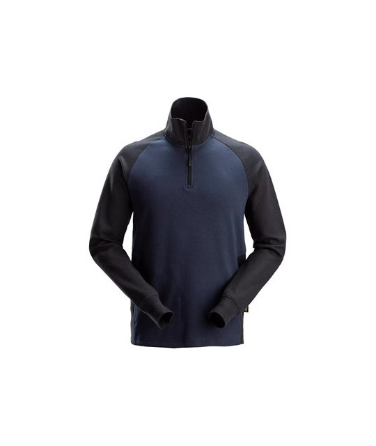 Two-tone sweatshirt with zipper