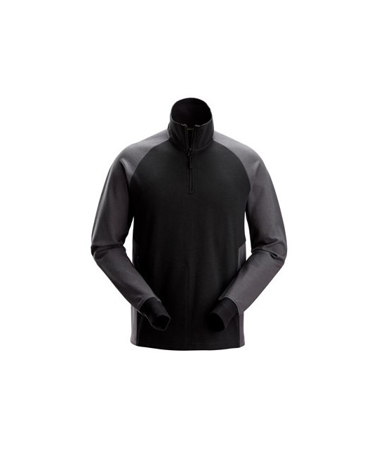 Two-tone sweatshirt with zipper
