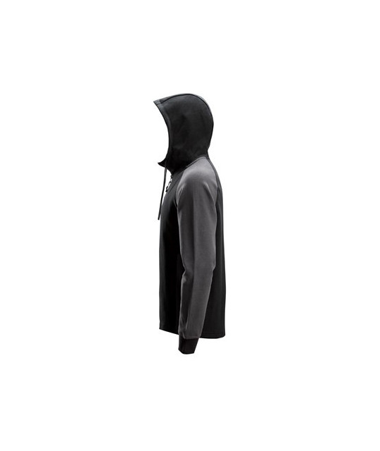 Two-tone zip hoodie