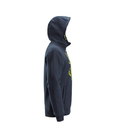 Logo hoodie with full-length zip