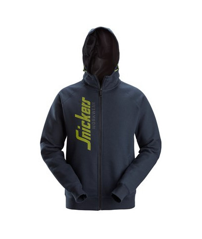 Logo hoodie with full-length zip