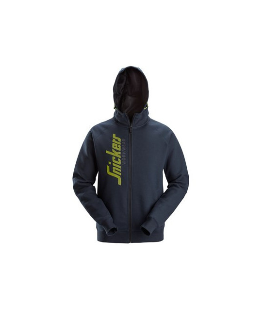 Logo hoodie with full-length zip