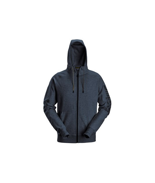 Logo hoodie with full-length zipper