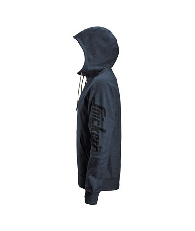 Logo hoodie with full-length zipper