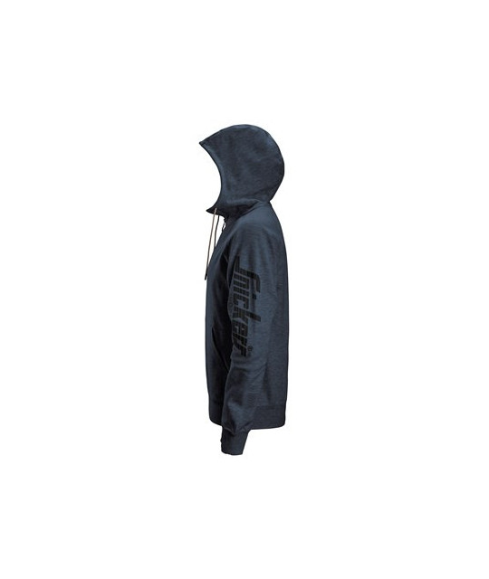 Logo hoodie with full-length zipper