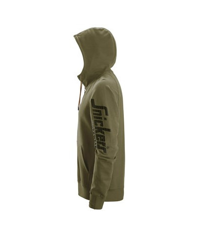 Logo hoodie with full-length zipper
