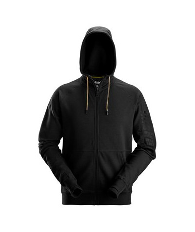 Logo hoodie with full-length zipper