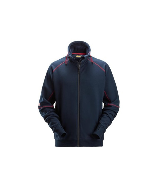 Sweater with arc protection and full-length zipper