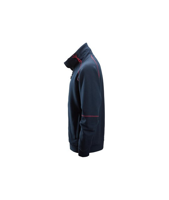 Sweater with arc protection and full-length zipper