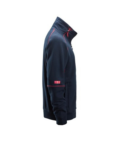Sweater with arc protection and full-length zipper