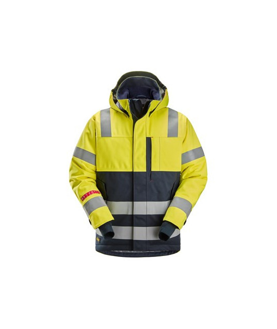 Snickers Workwear Vattentät fodrad jacka med huva, varsel klass 3, ...