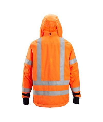 Snickers Workwear Fodrad varseljacka med huva, varsel klass 3, Snic...