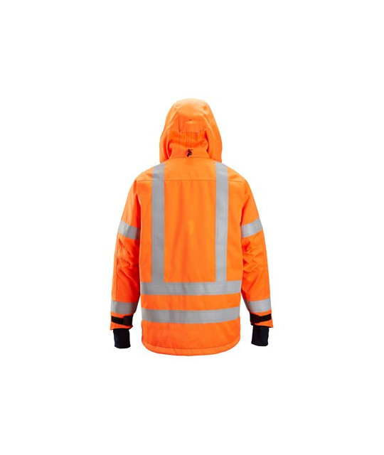 Snickers Workwear Fodrad varseljacka med huva, varsel klass 3, Snic...