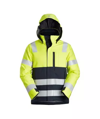 Snickers Workwear Fodrad jacka med huva, varsel klass 3, Snickers W...