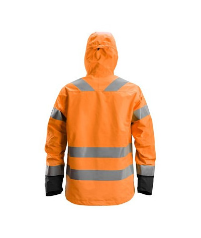 Waterproof shell jacket, high visibility garment class 3