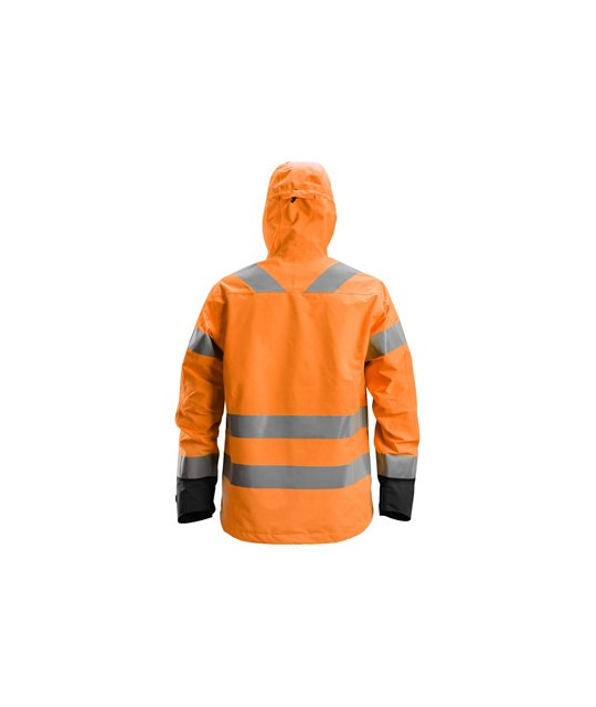 Waterproof shell jacket, high visibility garment class 3