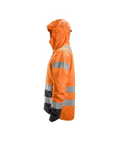 Waterproof shell jacket, high visibility garment class 3