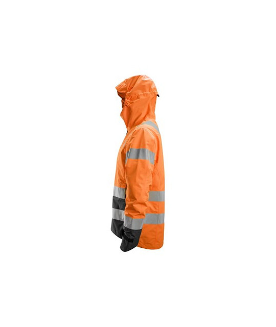 Waterproof shell jacket, high visibility garment class 3