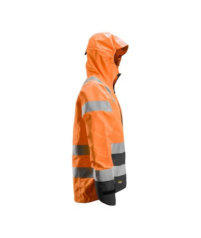 Waterproof shell jacket, high visibility garment class 3
