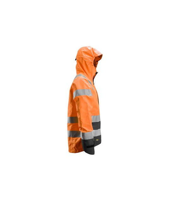 Waterproof shell jacket, high visibility garment class 3