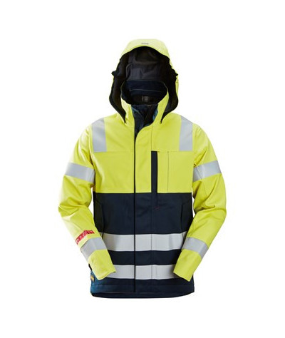 Waterproof shell jacket warning, 3 o'clock