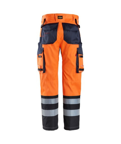 Snickers Workwear Byxa med förstärkt framsida av benet, varselorang...