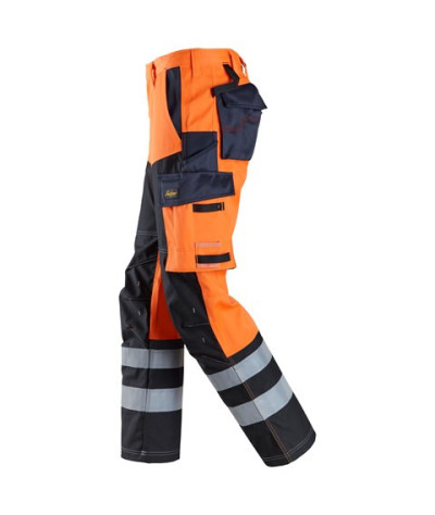 Snickers Workwear Byxa med förstärkt framsida av benet, varselorang...