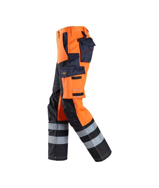 Snickers Workwear Byxa med förstärkt framsida av benet, varselorang...