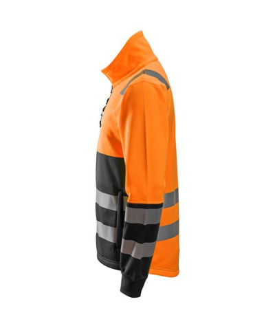 High-visibility jacket with full-length zipper, visibility class 2