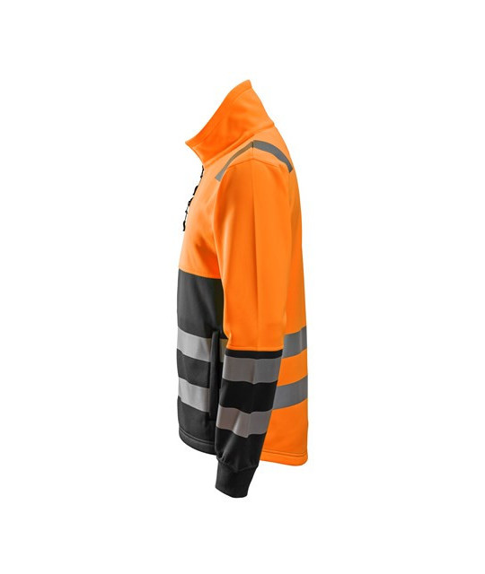 High-visibility jacket with full-length zipper, visibility class 2