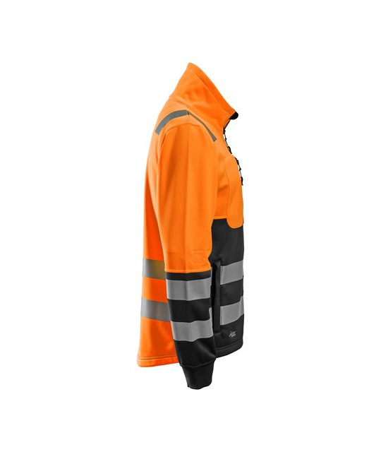 High-visibility jacket with full-length zipper, visibility class 2
