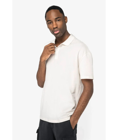 Eco-Friendly Men's Dropped Shoulders Pique Knit Polo Shirt