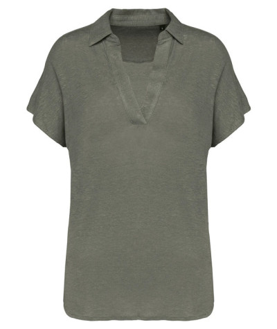 SPASSO Ladies’ linen polo shirt | ADT Tryck