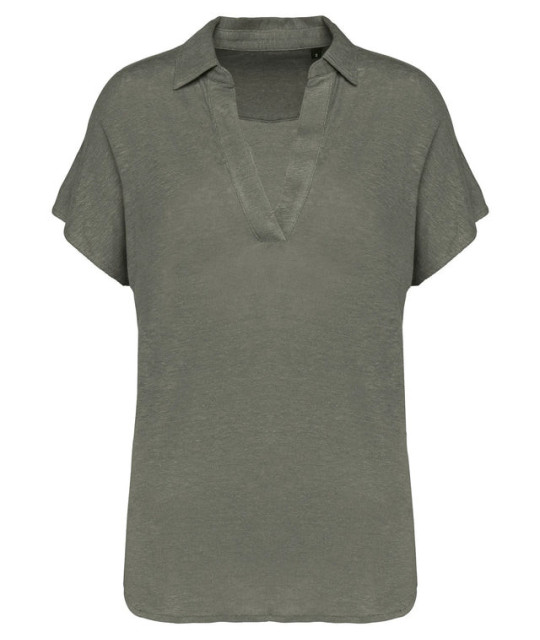 SPASSO Ladies’ linen polo shirt | ADT Tryck