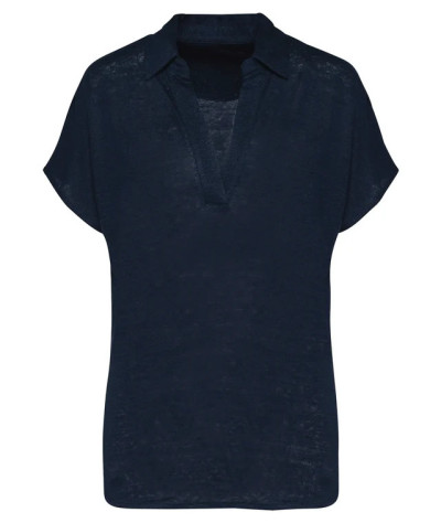 Ladies’ linen polo shirt