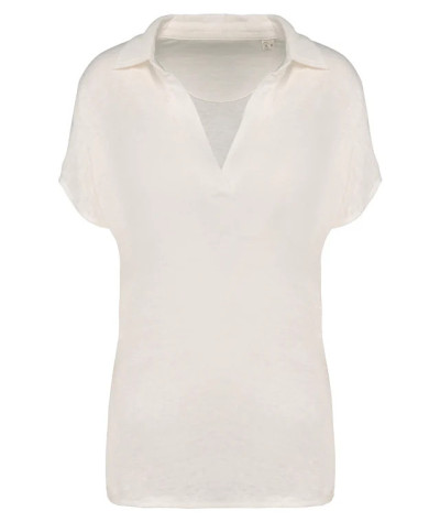 Ladies’ linen polo shirt