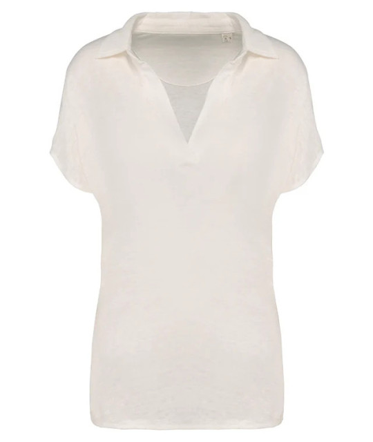 Ladies’ linen polo shirt