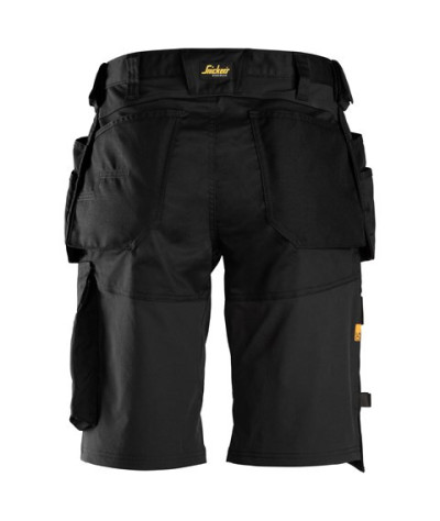 Stretch work shorts with holster pockets