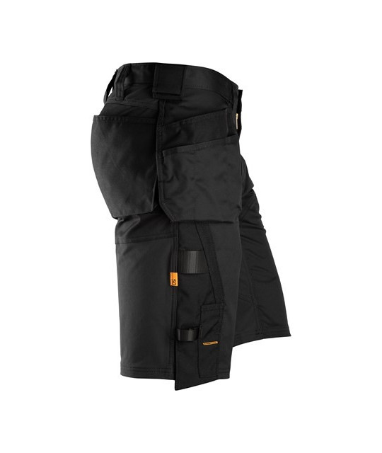 Stretch work shorts with holster pockets