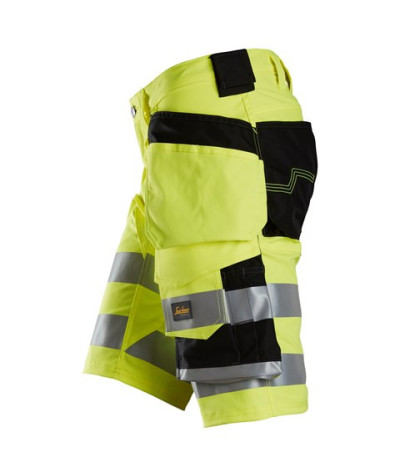 High-visibility stretch shorts with holster pockets, 1 o'clock