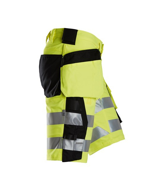High-visibility stretch shorts with holster pockets, 1 o'clock