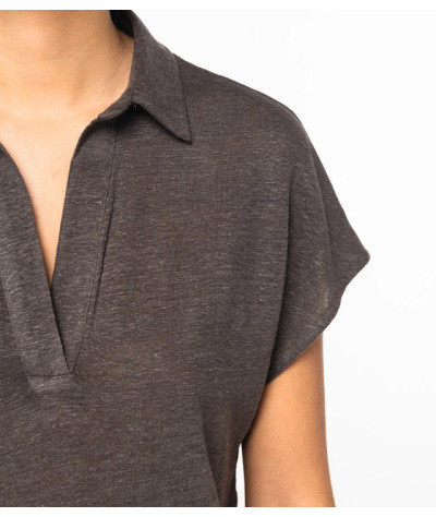 SPASSO Ladies’ linen polo shirt | ADT Tryck