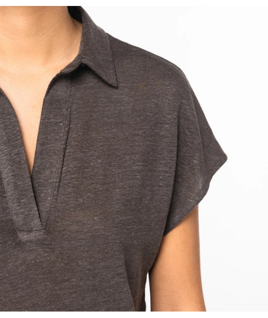 SPASSO Ladies’ linen polo shirt | ADT Tryck