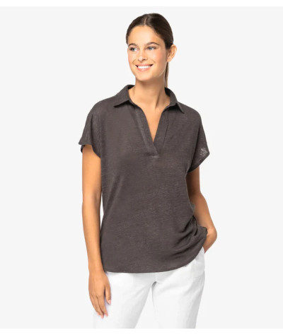 SPASSO Ladies’ linen polo shirt | ADT Tryck