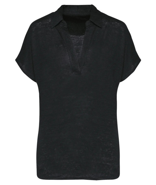 SPASSO Ladies’ linen polo shirt | ADT Tryck