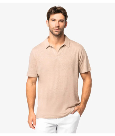 SPASSO Men’s Linen Polo Shirt | ADT Tryck